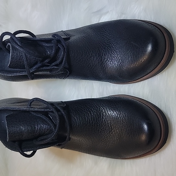 Kork-Ease Black Brown Leather Roana Lace Up Ankle Boots Heeled Booties Size 8 M - Picture 4 of 10